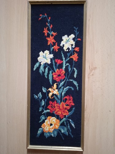 Tapisserie canevas fleur fait - canevas,