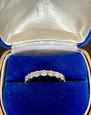 Alliance américaine en or blanc 18K et diamants 2,70 carats bague bijou ancien