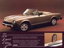 Catalogue Brochure Fiat (124) 2000 Spider Limited 08/1980 USA