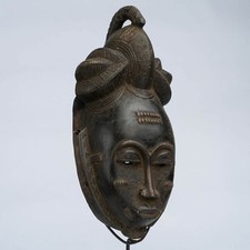 D135 - MASQUE AFRICAIN, ART TRIBAL ETHNIQUE AFRICAIN, MASQUE BAOULE RCI