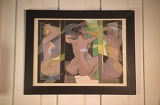 Tableau/lithographie "Trois nus" de Camille Hilaire, épreuve d'artiste numérotée