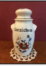 POT à CORNICHONS  PORCELAINE DE PARIS Décor  Pavot H23 Cm