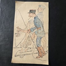 Dessin Soldat Original Signé Lim 1923 Caricature Militaria