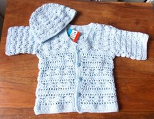 BRASSIERE GILET   CROCHET MAIN FRANCAIS  SUR MESURES SUR COMMANDE  BLEUET