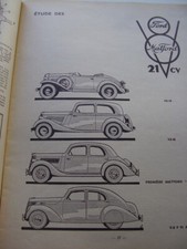 ANCIENNE REVUE TECHNIQUE RTA FORD MATFORD 21 CV V8  DE JUILLET 1948