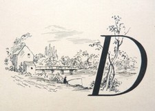BERTHOLD-MAHN (1893-1975) Dessin original Lettrine pour LE LYS DANS LA VALLÉE