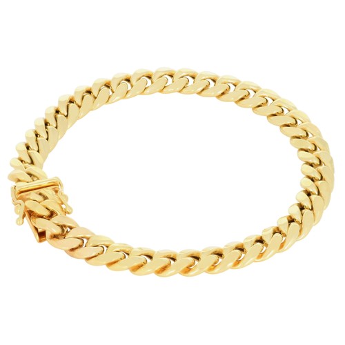 14k jaune 7mm miami - or,