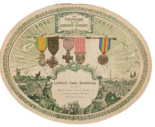 09/25 (CRB297) DIPLOME militaire avec médailles guerre 14/18 FRENCH MEDAL