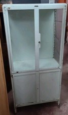 Armoire Métallique Vitrine Médicale Ancienne Mobilier Chirurgicale .M. Veller