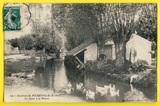 cpa Rare Environs de Méréville AUTRUY sur JUINE 1909 (Loiret) La PIERRE Lavoir