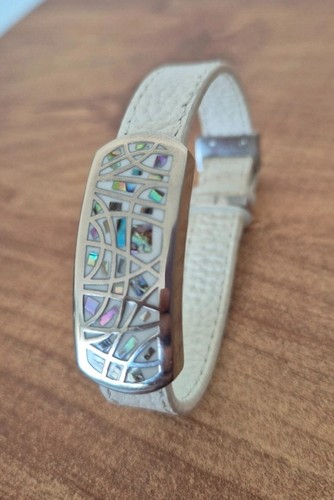 Bracelet blanc plaque - blanc,