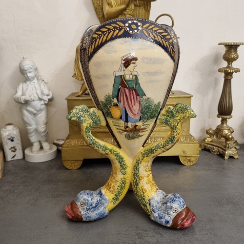 Rare vase quimper dauphins - vase,
