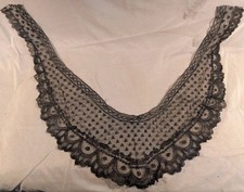 Guipure Dentelle Noire XIXe Crinoline Costume Textile Ancien Dentelle Corsage