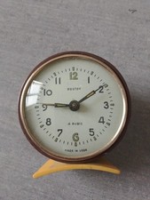 Ancien réveil mécanique horloge ROSTOV 4 rubis Vintage