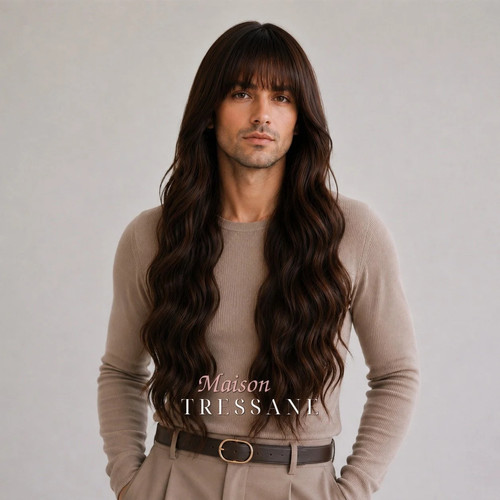 Perruque homme brun foncé - , 65
