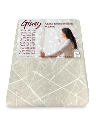 Giusy beige curtain paire - beige,