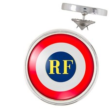 Pin argenté 20mm cocarde rf - cocarde,