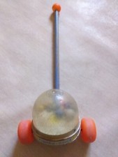 JOUET EN BOIS FISHER PRICE DE 1972 : JOUET A POUSSER AVEC MECANISME : VINTAGE !