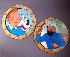 Tintin Milou et Capitaine Haddock 1979 - Rare Paire de PLV