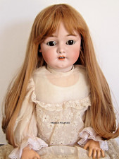 Perruque Jumeau® poupée ancienne Française, Allemande XIXème-Tête44/46cm(17/18")