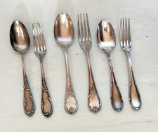 6 COUVERTS DE NAISSANCE PLAQUE ARGENT POINCON RISLER&CARRE CHRISTOPHE MONO MD