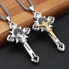 Collier homme acier - ✝️,
