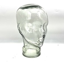 Sculpture Tête Verre Statue Années '60 Style Fornasetti Transparent Vintage