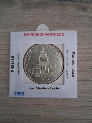 100 francs pantheon argent - 100,