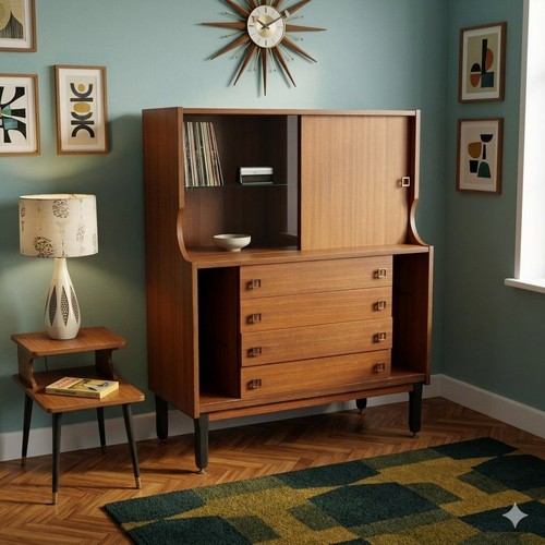 Buffet vintage bois exotique - bois,