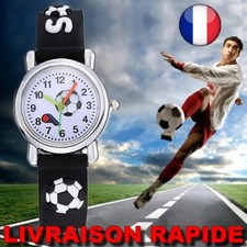 ✅ Montre Quartz FOOT Silicone Souple Enfants Football Bijoux Bracelet Cadeau