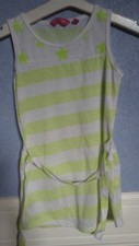 ROBE D'ETE DE PLAGE BLANCHE & JAUNE FLUO TAILLE 3 ANS IDEE CADEAU !