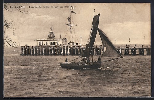 Cpa calais barque pêche - cpa,