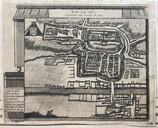 GRAVURE VUE PLAN PIETER VAN DER AA BAR-LE-DUC Capitale Duché 1700 Magnificence