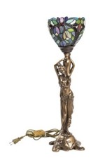 Lampe Tiffany de Table Fée Fantasy Fairy Résine Avec Verre Et Ailes Ambiance