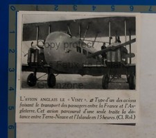LE VIMY AVION ANGLAIS  1929 document photo print