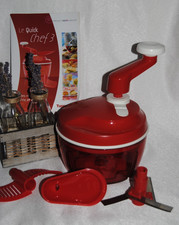 ?TUPPERWARE Quick Chef Hachoir Multi Fonction Rouge Complet + Livret Etat NEUF