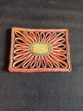 Dessous De Plat En Paille Tressé Vintage 16x21 Cm