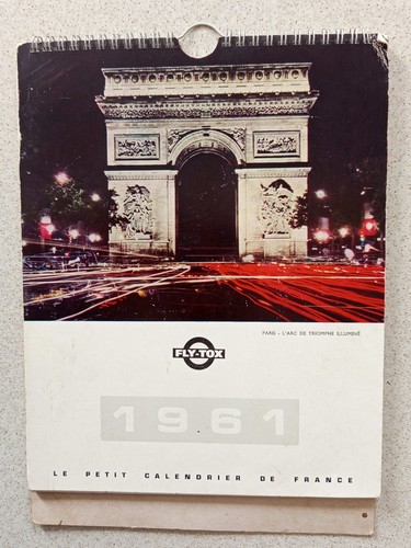 Fly tox 1961 calendrier cartes - calendrier,