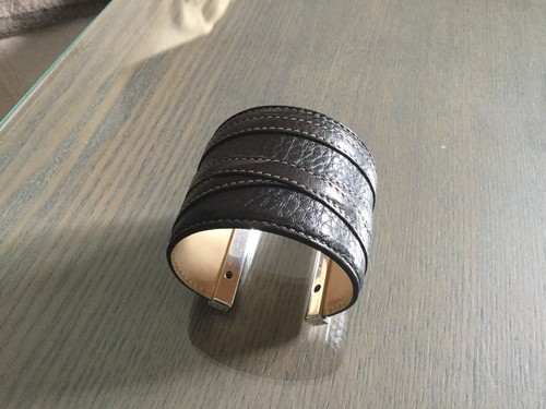 Manchette cuir marron