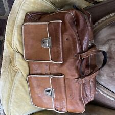 Ancien Sac En Cuir Vintage De Voyage 