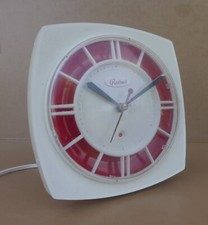 Pendule électrique RADIMIL rouge vintage déco ancien horloge pendulette cuisine