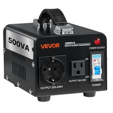VEVOR Transformateur 220 V à 110 V et 110 V à 220 V Élévateur Abaisseur 500 VA