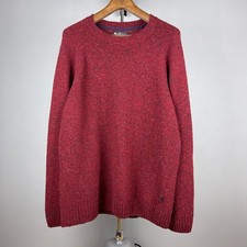 Pull col rond en laine rouge
