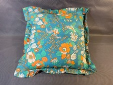 Ancien coussin tissu vintage années 1950/60 motif fleurs déco kitsch