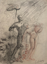 GUY COMBRISSON (1905-1991) SUPERBE SCENE ANIMEE VERS 1930 SIGNEE (20)