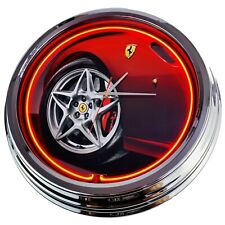 N-0300 Horloge Murale " Ferrari " Déco Néon Salle à Manger Cuisine Salon Bureau