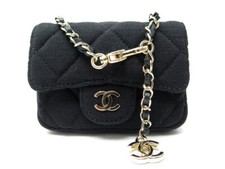 NEUF SAC A MAIN CHANEL CEINTURE TIMELESS EN TOILE MATELASSEE NOIRE BELT HAND BAG