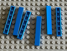 6 x LEGO Blue Tile 1 x 6 Ref