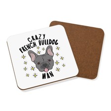 Fou Bouledogue Français Homme Stars dessous de Verre - Drôle Chien Chiot