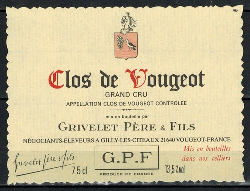 Etiquette vin bourgogne clos - vin, bourgogne-clos